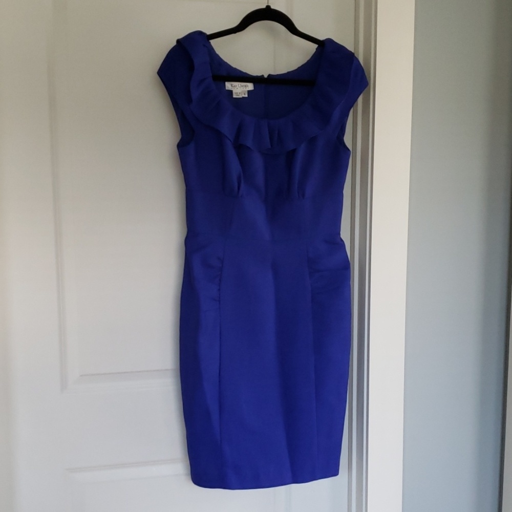 Kay Unger Dress - Blue with black belt